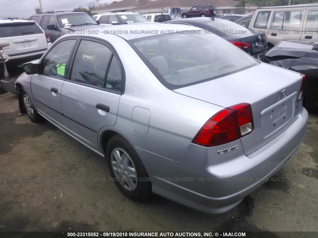 1HGES16324L017086 - 2004 HONDA CIVIC DX VP SILVER photo 3