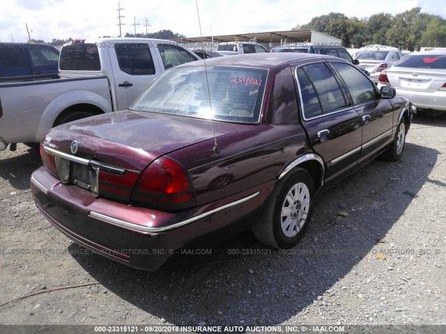 2MEFM74WX5X650757 - 2005 MERCURY GRAND MARQUIS GS BURGUNDY photo 4