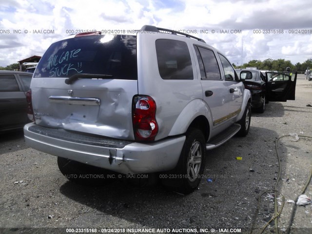 1D4HD58N54F139776 - 2004 DODGE DURANGO LIMITED SILVER photo 4