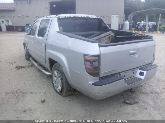 2HJYK16456H562781 - 2006 HONDA RIDGELINE RTS SILVER photo 3