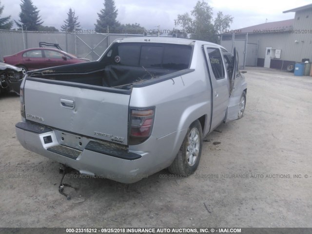 2HJYK16456H562781 - 2006 HONDA RIDGELINE RTS SILVER photo 4