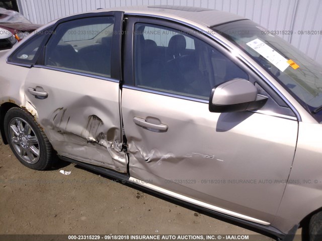 1MEHM43187G600414 - 2007 MERCURY MONTEGO PREMIER BEIGE photo 6