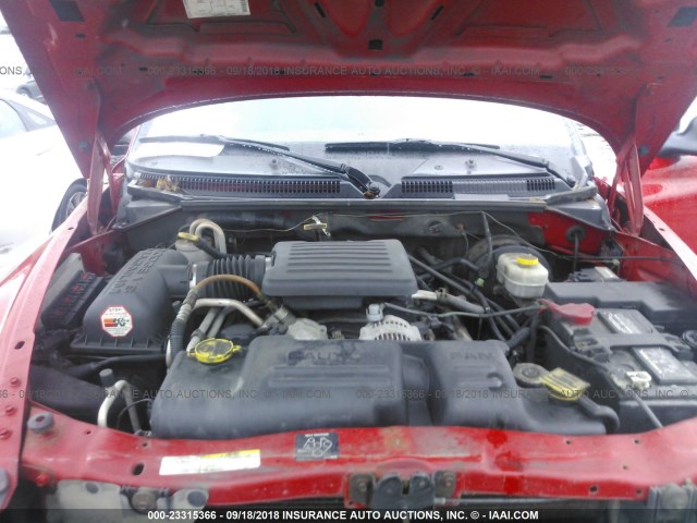 1D7HG48N03S105626 - 2003 DODGE DAKOTA QUAD SLT RED photo 10