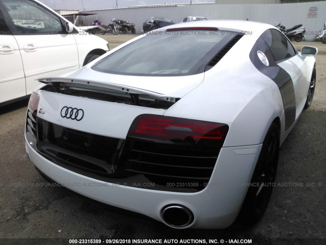 WUADUAFG0EN000853 - 2014 AUDI R8 4.2 QUATTRO WHITE photo 4