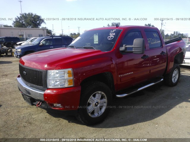 2GCEK13M671525308 - 2007 CHEVROLET SILVERADO K1500 CREW CAB RED photo 2