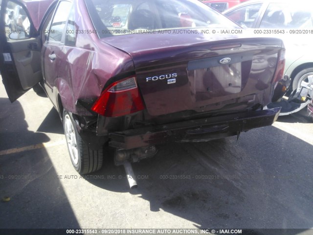 1FAFP34N87W181326 - 2007 FORD FOCUS ZX4/S/SE/SES MAROON photo 6