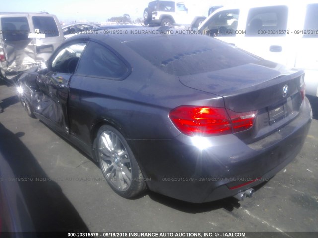 WBA3N7C54FK223022 - 2015 BMW 428 I GRAY photo 3