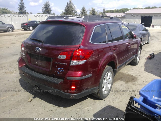 4S4BRCKC5C3213970 - 2012 SUBARU OUTBACK 2.5I LIMITED RED photo 4