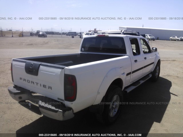 1N6ED29XX2C318826 - 2002 NISSAN FRONTIER CREW CAB XE/CREW CAB SE WHITE photo 4