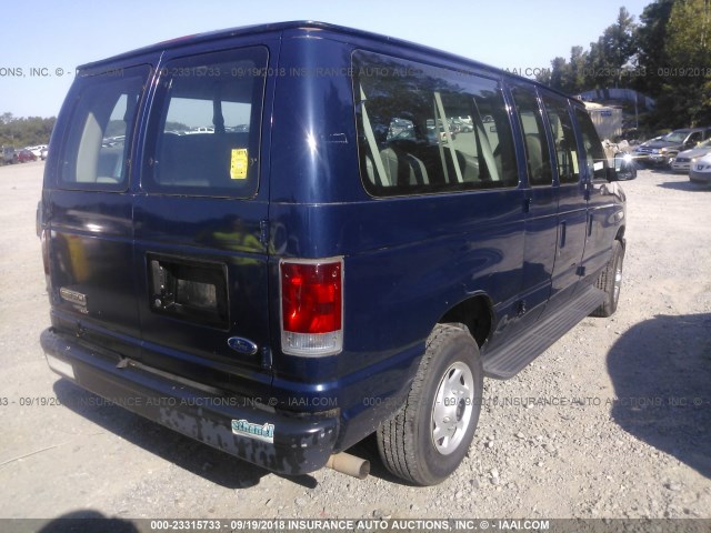 1FBNE31L48DA24635 - 2008 FORD ECONOLINE E350 SUPER DUTY WAGON BLUE photo 4