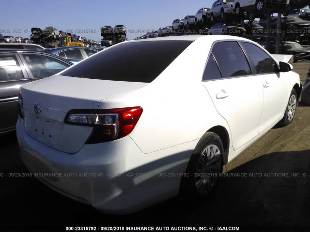 4T4BF1FK9DR279566 - 2013 TOYOTA CAMRY L/SE/LE/XLE WHITE photo 4