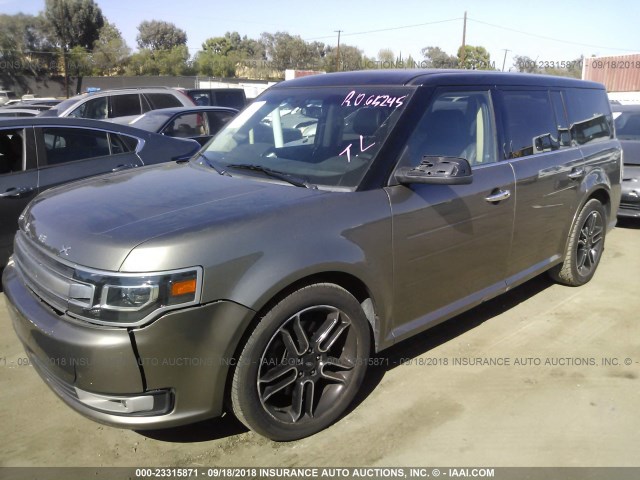 2FMGK5D80DBD30517 - 2013 FORD FLEX LIMITED MAROON photo 2