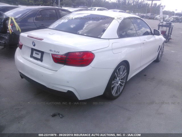 WBA3V7C56G5A27862 - 2016 BMW 428 I/SULEV WHITE photo 4