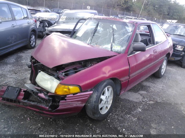 1FARP11J5RW262080 - 1994 FORD ESCORT LX/SPORT RED photo 2