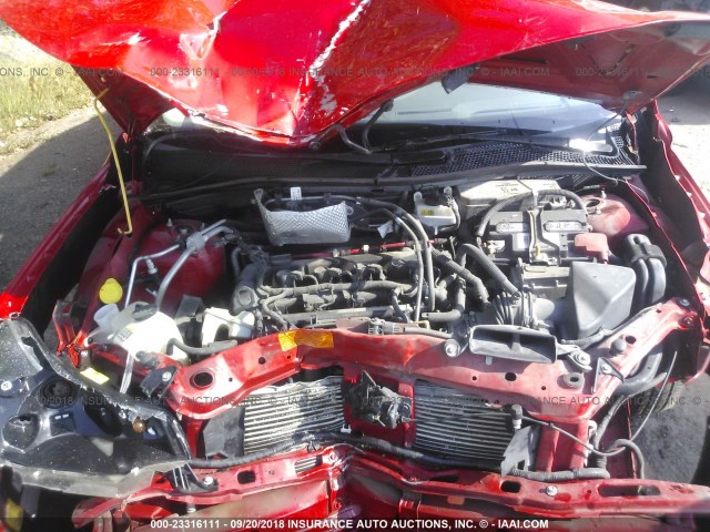 1FAHP35N68W197565 - 2008 FORD FOCUS SE/SEL/SES RED photo 10