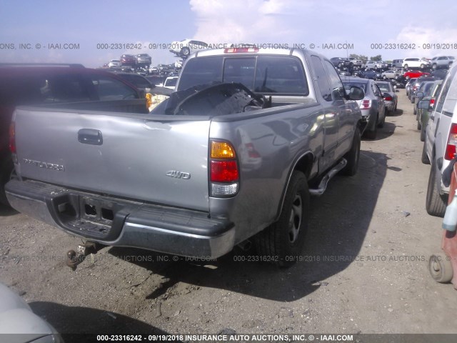 5TBBN44102S260556 - 2002 TOYOTA TUNDRA ACCESS CAB SR5 SILVER photo 4