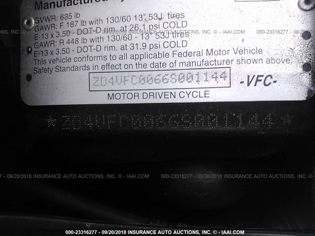 ZD4VFC0066S001144 - 2006 APRILIA SR50 BLACK photo 10