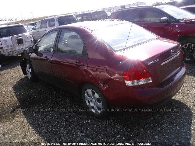 KNAFE121785576395 - 2008 KIA SPECTRA EX/LX/SX RED photo 3