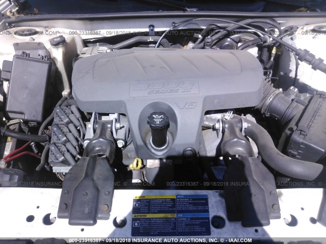 2G2WP552761289117 - 2006 PONTIAC GRAND PRIX Білий фото 10