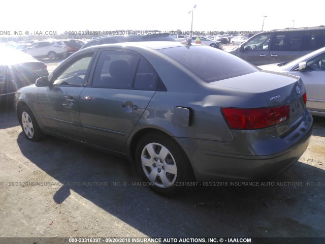 5NPET46C89H523420 - 2009 HYUNDAI SONATA GLS ნაცრისფერი ფოტო 3