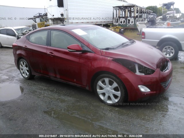 KMHDH4AE0CU329799 - 2012 HYUNDAI ELANTRA GLS/LIMITED RED photo 1