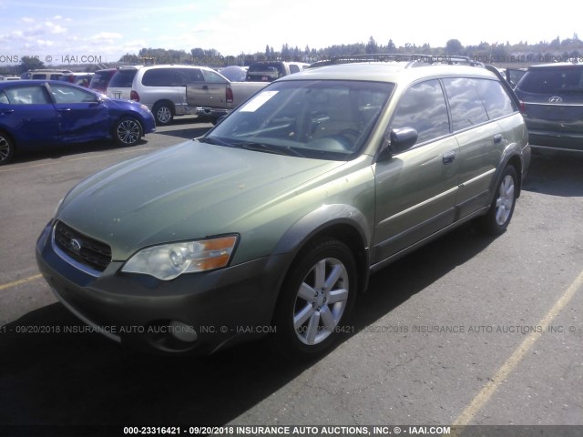 4S4BP61C577317706 - 2007 SUBARU LEGACY OUTBACK 2.5I GREEN photo 2