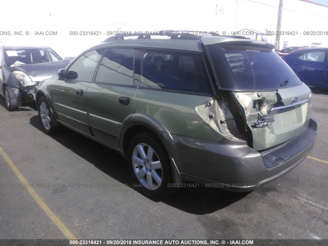 4S4BP61C577317706 - 2007 SUBARU LEGACY OUTBACK 2.5I GREEN photo 3