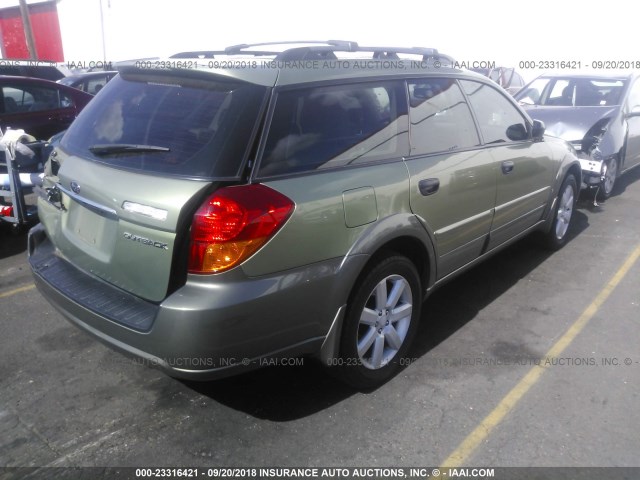 4S4BP61C577317706 - 2007 SUBARU LEGACY OUTBACK 2.5I GREEN photo 4