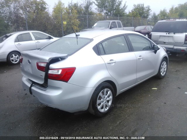 KNADM4A37D6106144 - 2013 KIA RIO LX SILVER photo 4