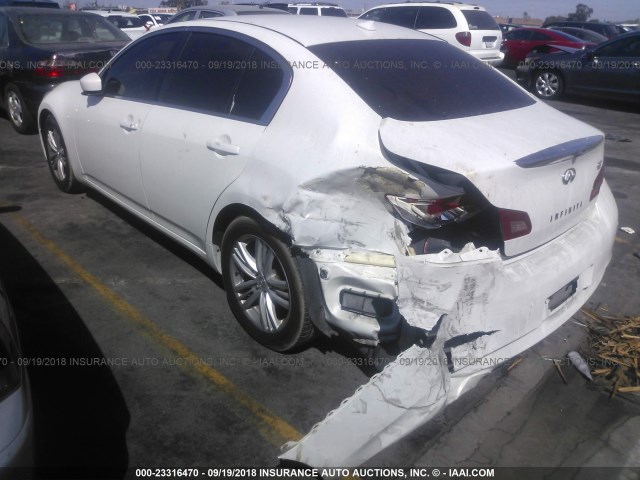 JN1CV6AP1AM202274 - 2010 INFINITI G37 SPORT WHITE photo 3