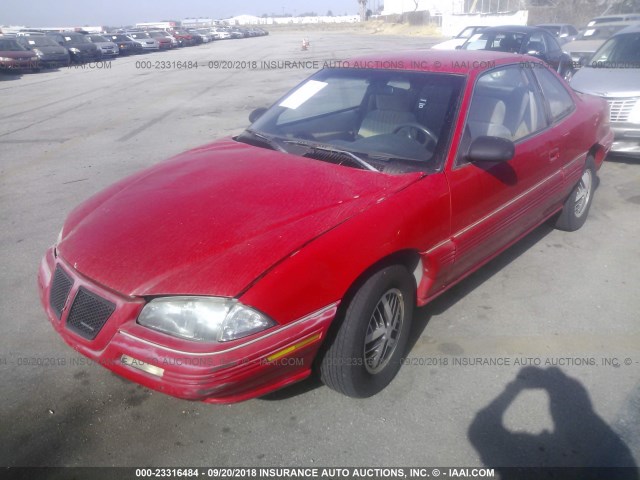 1G2NE14NXNM009635 - 1992 PONTIAC GRAND AM SE RED photo 2