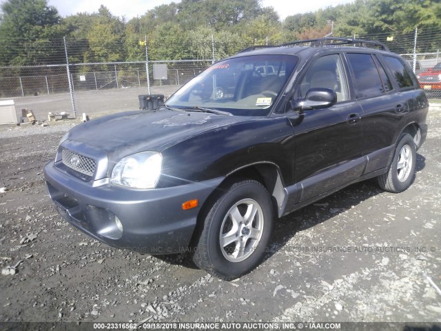 KM8SC13D94U728382 - 2004 HYUNDAI SANTA FE GLS/LX BLACK photo 2