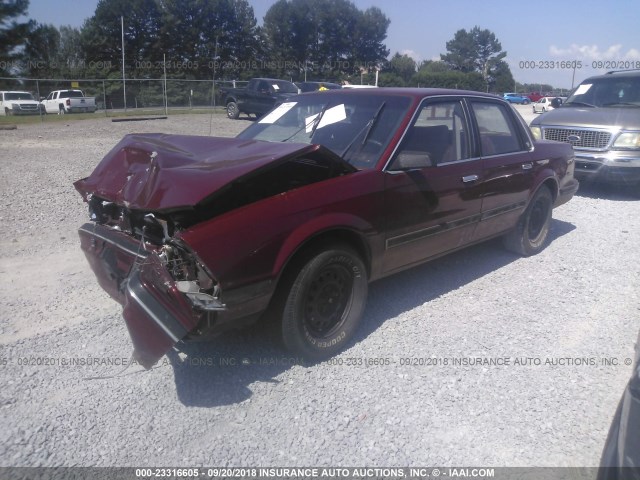 1G4AG54R0N6441570 - 1992 BUICK CENTURY SPECIAL MAROON photo 2