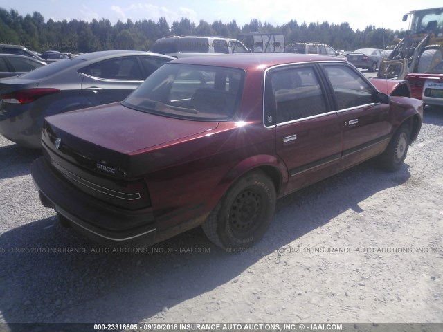 1G4AG54R0N6441570 - 1992 BUICK CENTURY SPECIAL MAROON photo 4