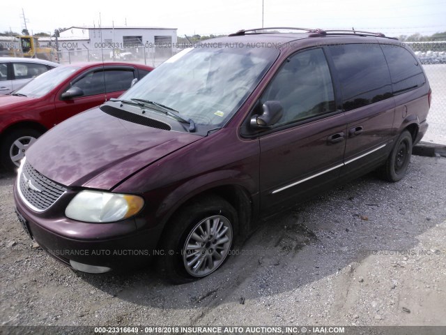 2C8GP64L52R796995 - 2002 CHRYSLER TOWN & COUNTRY LIMITED PURPLE photo 2