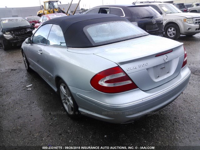 WDBTK75J95F137359 - 2005 MERCEDES-BENZ CLK 500 SILVER photo 3