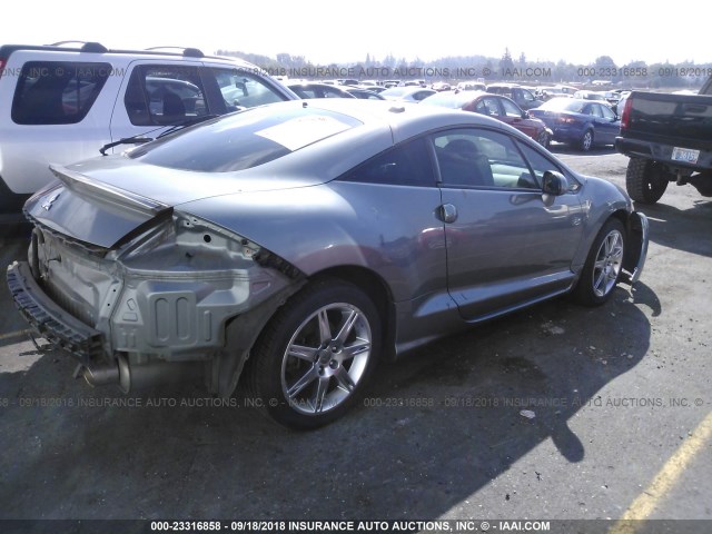 4A3AK34T48E007369 - 2008 MITSUBISHI ECLIPSE GT GRAY photo 4