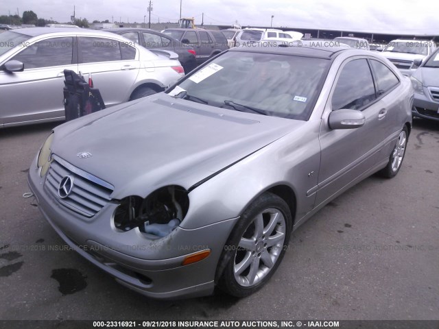 WDBRN40J93A534104 - 2003 MERCEDES-BENZ C 230K SPORT COUPE GRAY photo 2