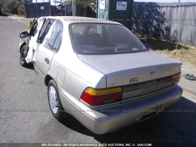 JT2AE09E1P0018496 - 1993 TOYOTA COROLLA LE/DX Champagne photo 3