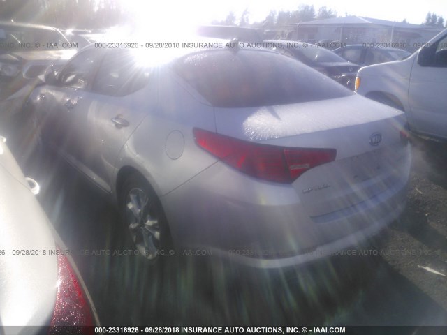 KNAGN4A70B5107989 - 2011 KIA OPTIMA EX/SX SILVER photo 3