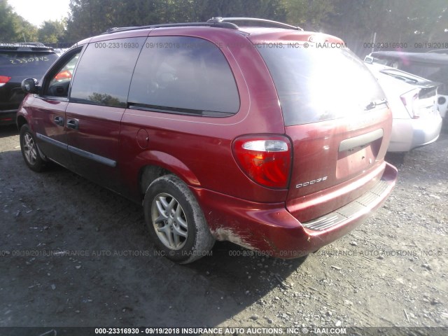 1D4GP24R27B194904 - 2007 DODGE GRAND CARAVAN SE RED photo 3