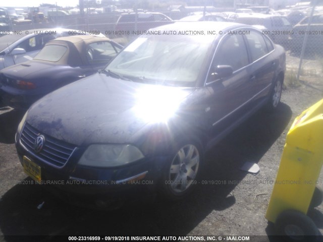 WVWRH63B43P041386 - 2003 VOLKSWAGEN PASSAT GLX BLUE photo 2