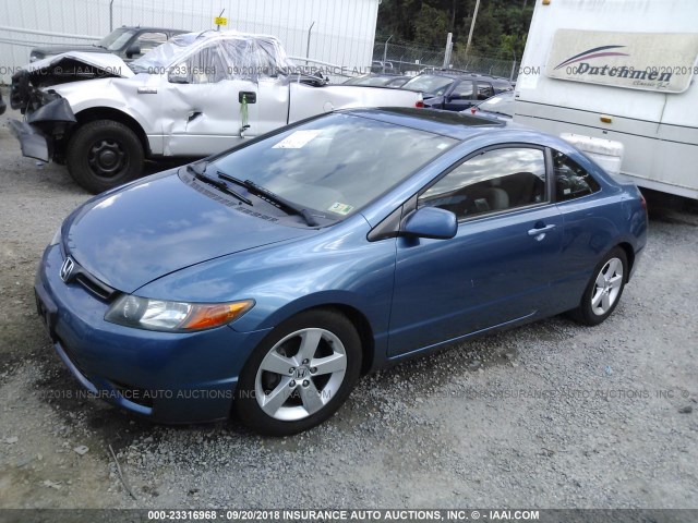 2HGFG12826H529132 - 2006 HONDA CIVIC EX BLUE photo 2