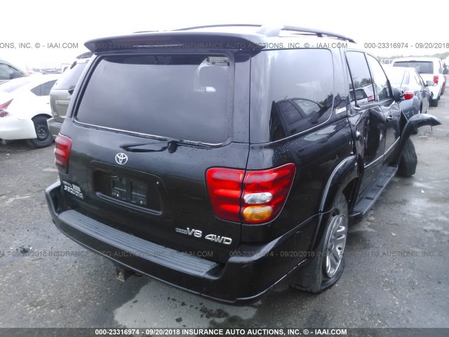 5TDBT48A34S213709 - 2004 TOYOTA SEQUOIA LIMITED BLACK photo 4