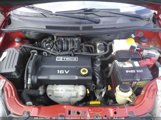 KL1TD56648B125830 - 2008 CHEVROLET AVEO LS RED photo 10
