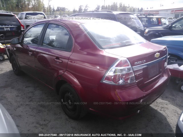 KL1TD56648B125830 - 2008 CHEVROLET AVEO LS RED photo 3