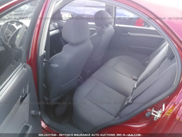 KL1TD56648B125830 - 2008 CHEVROLET AVEO LS RED photo 8