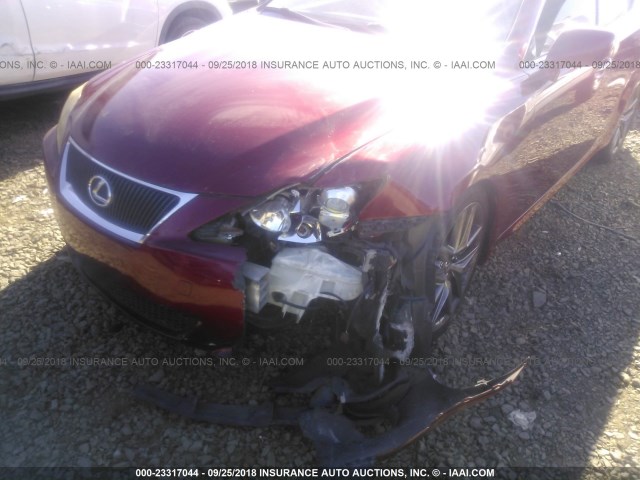 JTHBE262662005231 - 2006 LEXUS IS 350 RED photo 6