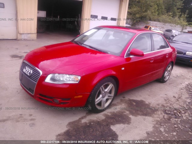 WAUDF78E87A042894 - 2007 AUDI A4 2.0T QUATTRO RED photo 2