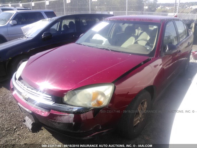 1G1ZT52825F316527 - 2005 CHEVROLET MALIBU LS BURGUNDY photo 2